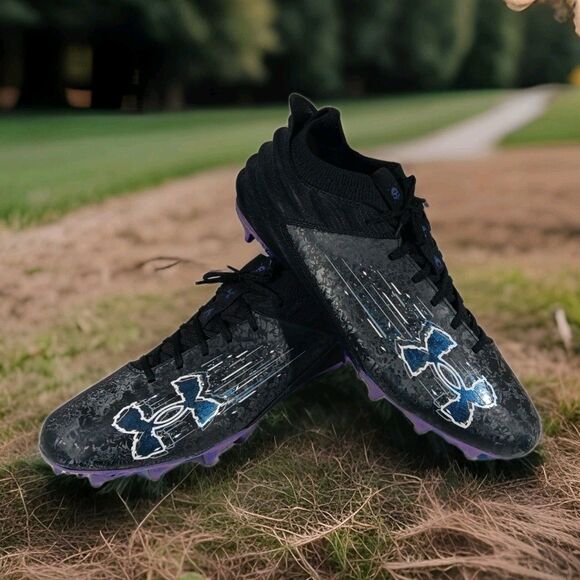 Under Armour Other - Under Armour Blur 2 MC Low Top Cleat Men’s 15 (3027978-001) Suede Black Mod Grey